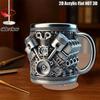 1pc Engine-shaped Rotating Cup Desktop Decoration - Automotive Decor with Internal Combustion Engine Design, Non-moving Desktop Ornament Suitable