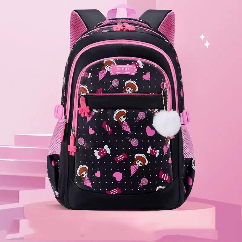 New Waterproof Student Backpack Breathable Lightweight Student Schoolbag Wear-resisting Cartoon Printed Book Bag