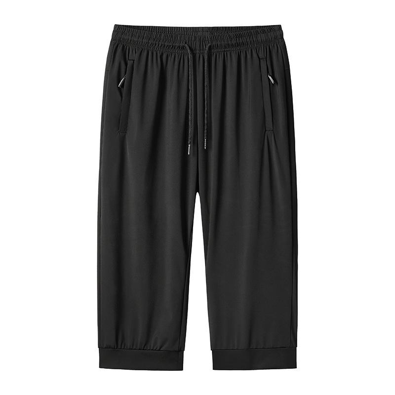 Men s Quick-Dry Ice Silk Casual Sports Shorts - Plus Size, Mid-Length, Breathable Beachwear 4XL