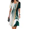 Elegant Fashion Short Sleeve T-shirt Dress Beach Vacation Midi Dresses Women 3d Print Clothing