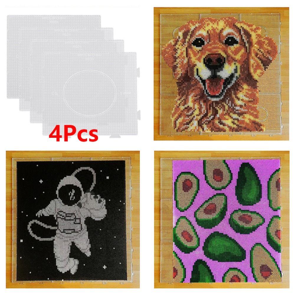 4Pcs High Temperature Resistance Fuse Beads Pegboards Square DIY Material Template  Home Decoration
