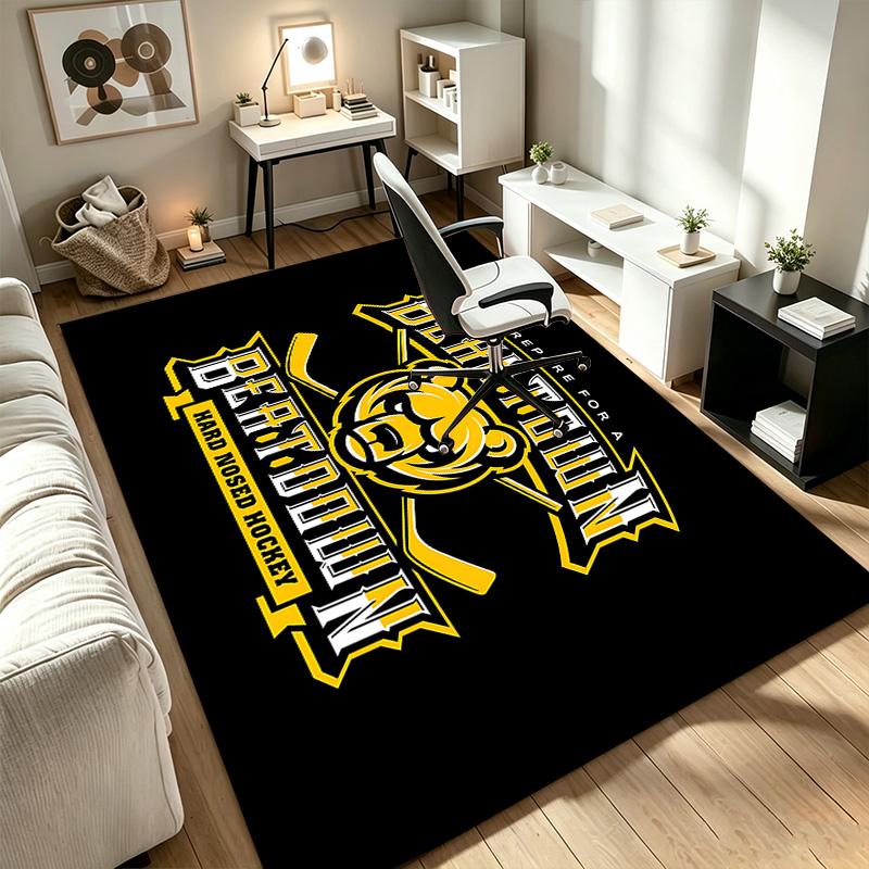 Boston Bruins A rug suitable for office chair areas living rooms and computer desks perfect for home offices and an ideal holiday gift
