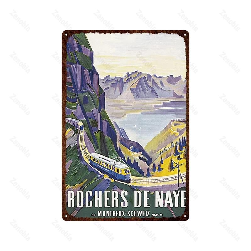 Paris Roma England City Metal Sign Vintage Metal Plaque Travel Tin Poster Scenic Decor for Bar Home Wall Decor Landscape Plat