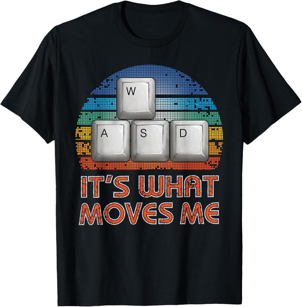 Vintage WASD PC Gamer Unisex T-Shirt - Classic Fit Computer Design