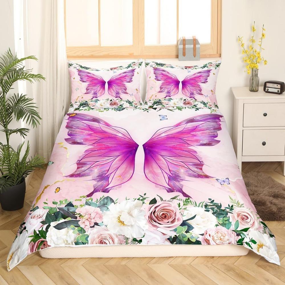 Girls White Swan 3D Duvet Cover Set Microfibre Duvet Cover with Zip and 2 Pillowcases Cartoon Ballerina  Children's Bed Linen