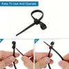 500/100pcs Nylon Cable Ties with Mounting Screw Hole Self Locking Loop Wraps Zipper Cables Tie Wire Fastening Straps Bundle Tool