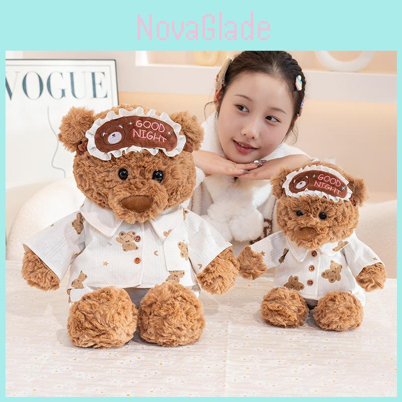 Adorable Plush Toy Cute Sleepy Bear Stuffed Animal For Kids Birthday Gift