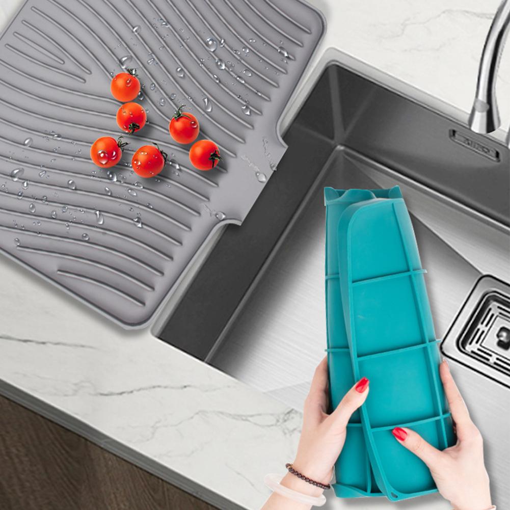 For Kitchen Tableware Dish Drying Mat Silicone Silicone Drain Pad 1 Pc 40x33cm