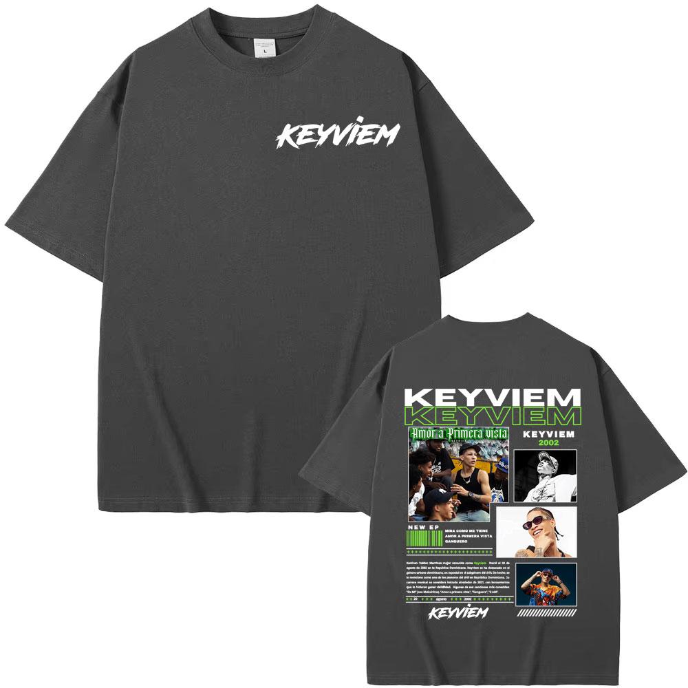 Rapper Keyviem Tour Album Graphic T Shirts Men Women Fashion Hip Hop Gothic Trend High Quality T-shirt Man Oversized Tshirt Tops