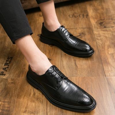 2025 New Leather Shoes Men's Business Casual Shoes Men's Brock Flower Trend Handsome Leather Shoes