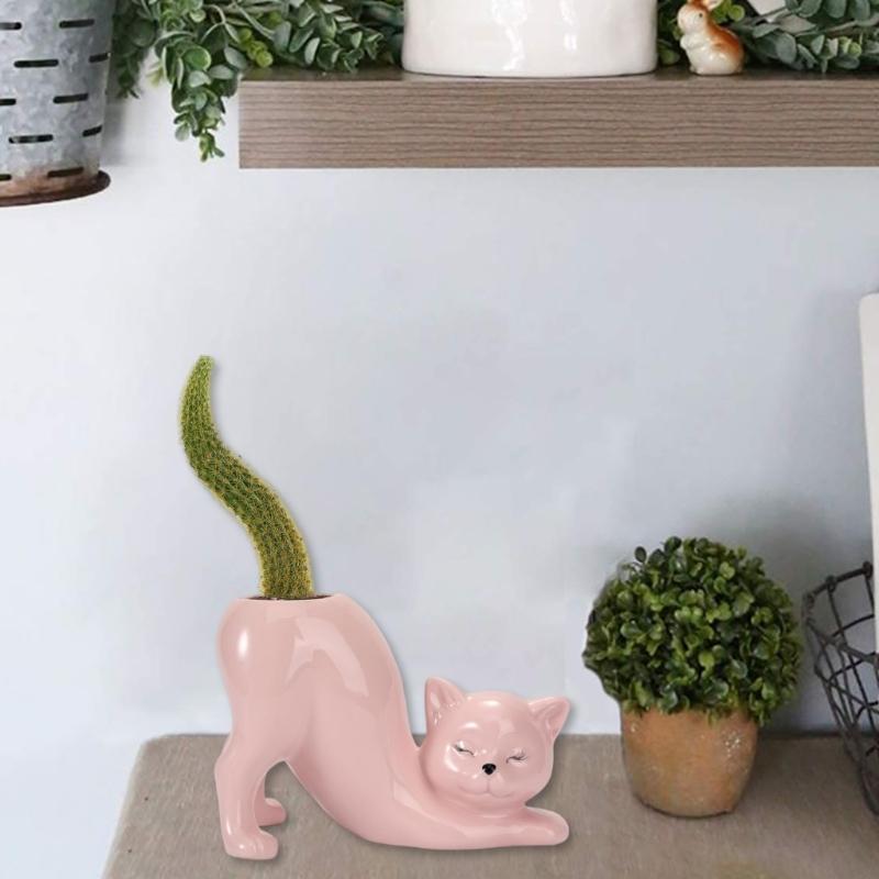 Handmade Mini Cartoon Ceramic Fleshy Plant Pot Planter Gift Ceramic Planter Container for Indoor Garden Desk Decoration