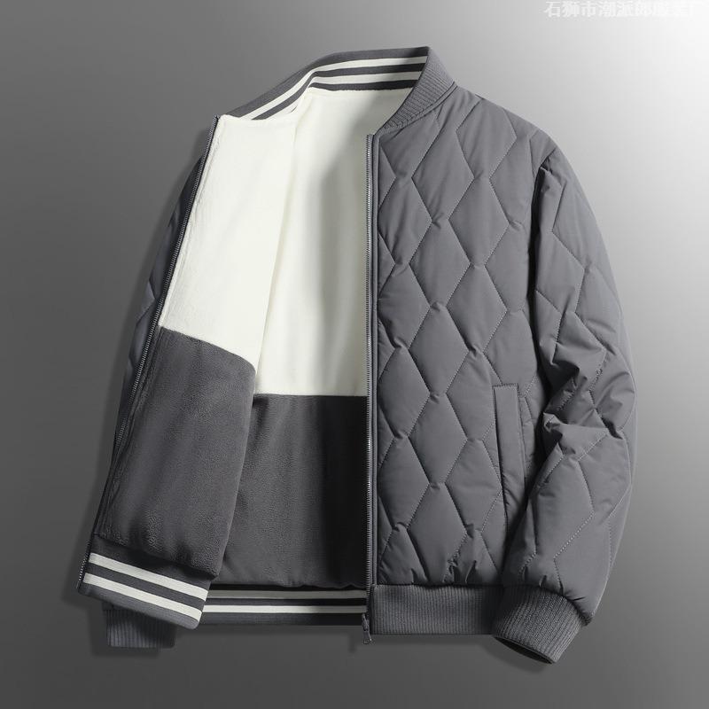 High-end Men's Autumn and Winter Double-sided Cotton-padded Clothes, New Business Baseball Collar Jacket, Casual Jacket, Large-size Cotton Clothes.