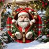 Cute Cartoon Holiday Ornaments Double-sided Acrylic Christmas Hanging Ornaments Xmas Snowman/Penguin/Gingerbread Man/Santa Claus Tree Pendant