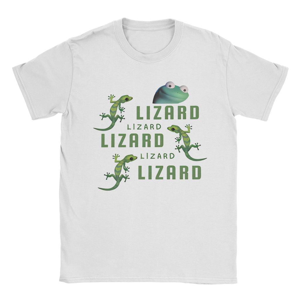 Unisex Unisexs Lizard Meme Funny Retro T Shirts Cotton Clothing Vintage Short Sleeve Round Collar Tees Classic TShirts
