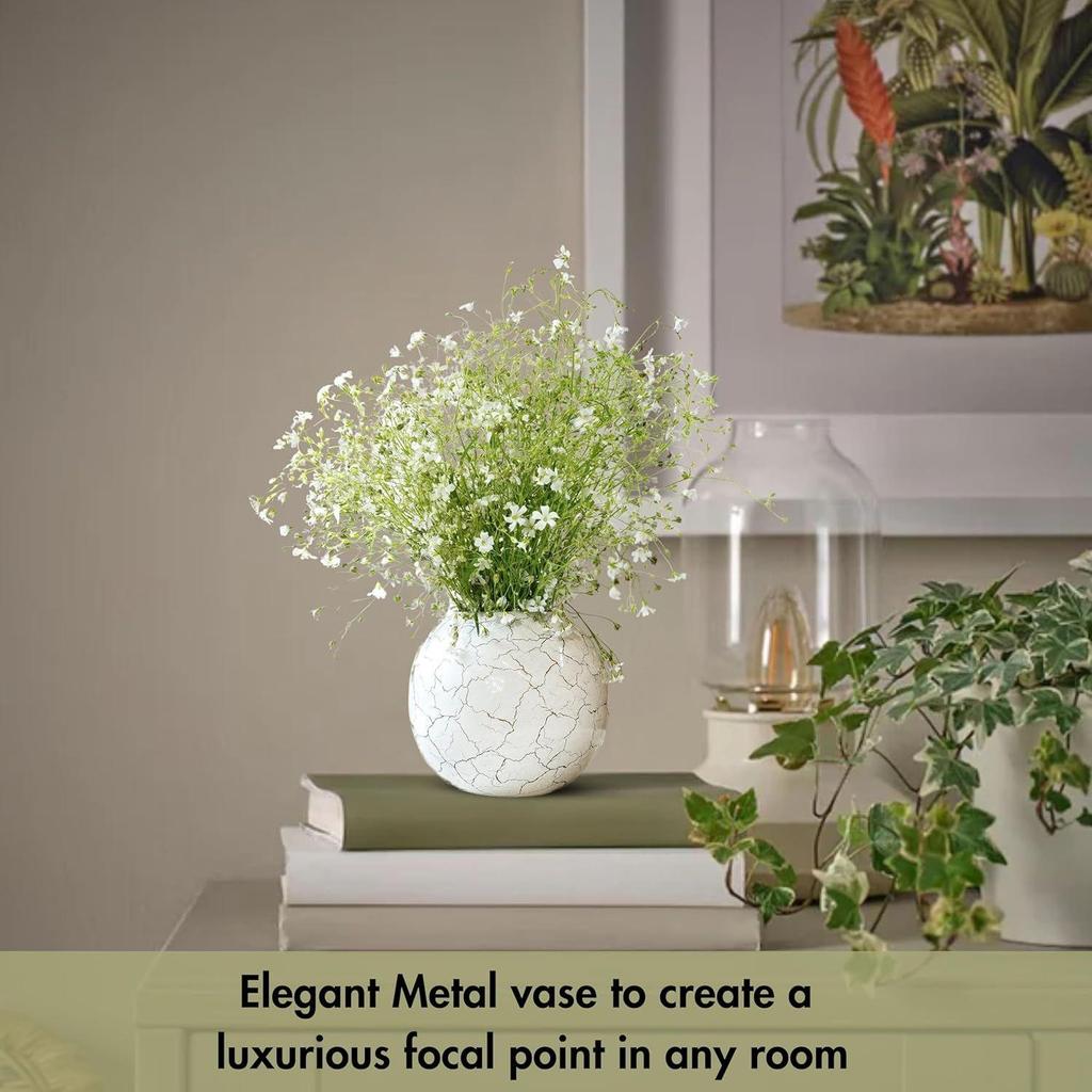 Vază sferă metalică pentru decor acasă|Ghiveci rotund pentru dormitor, sufragerie, birou, nuntă|Aranjament floral pentru ziua de naștere, aniversare, festival|