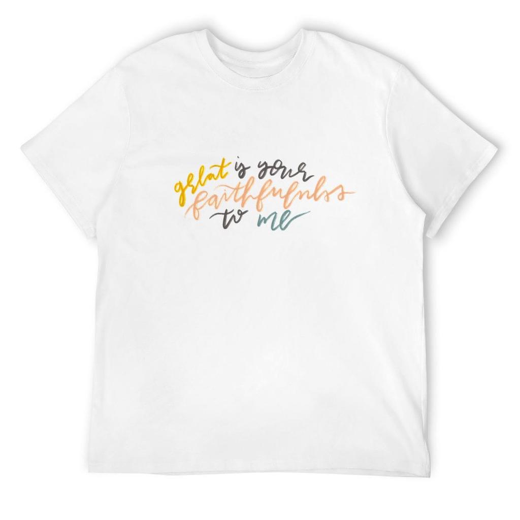 great is your faithfulness christian bible verse design T-Shirt summer clothes plain heavyweight t shirts for men