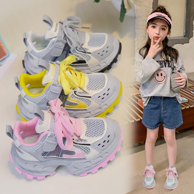 Kids Sports Sandals Thick Soft Sole Students Running Shoes Hollowed-out 2025 Summer New Children Casual Shoes Mesh Breathable