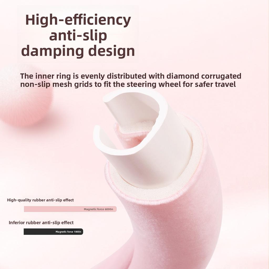 Car steering wheel cover for women new short plush velvet winter warm anti-slip comfortable steering wheel protective cover