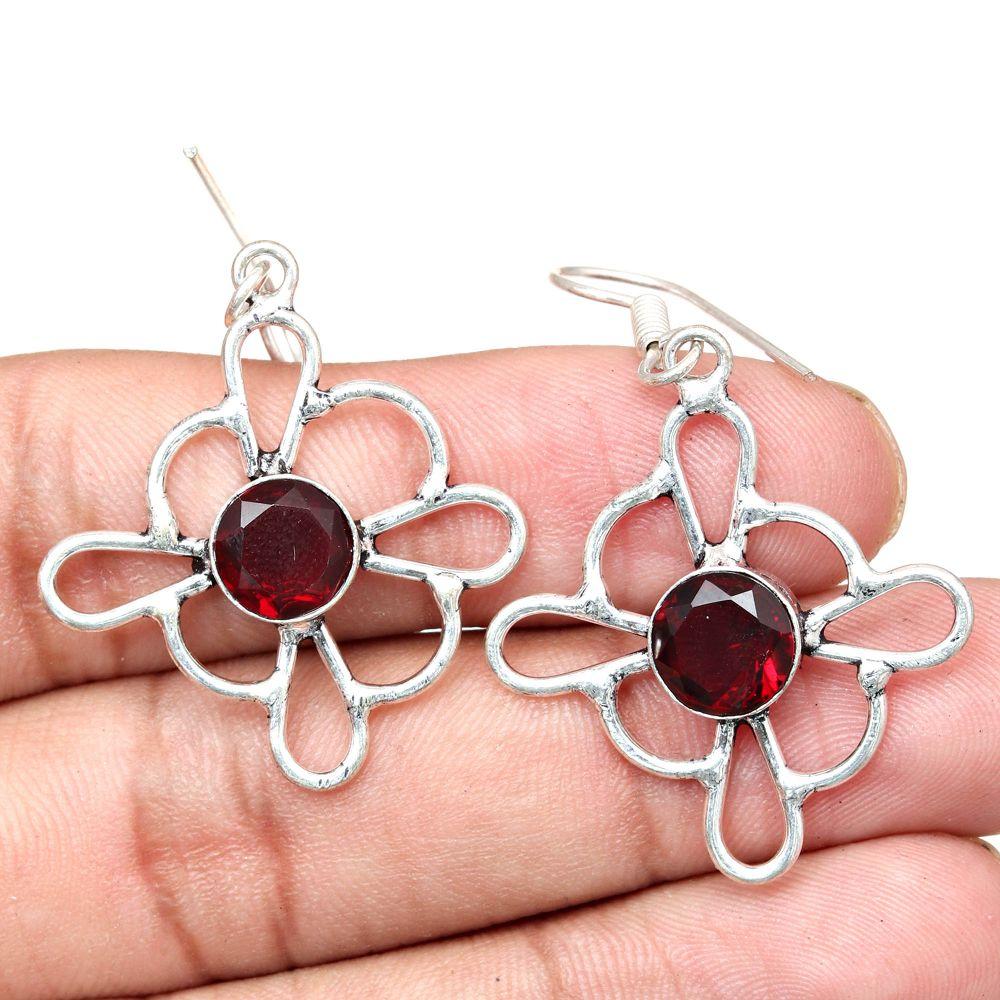 Boucles d'oreilles en argent faites à la main avec pierres précieuses de la colonne vertébrale noire, cadeau pour elle, 1,5''