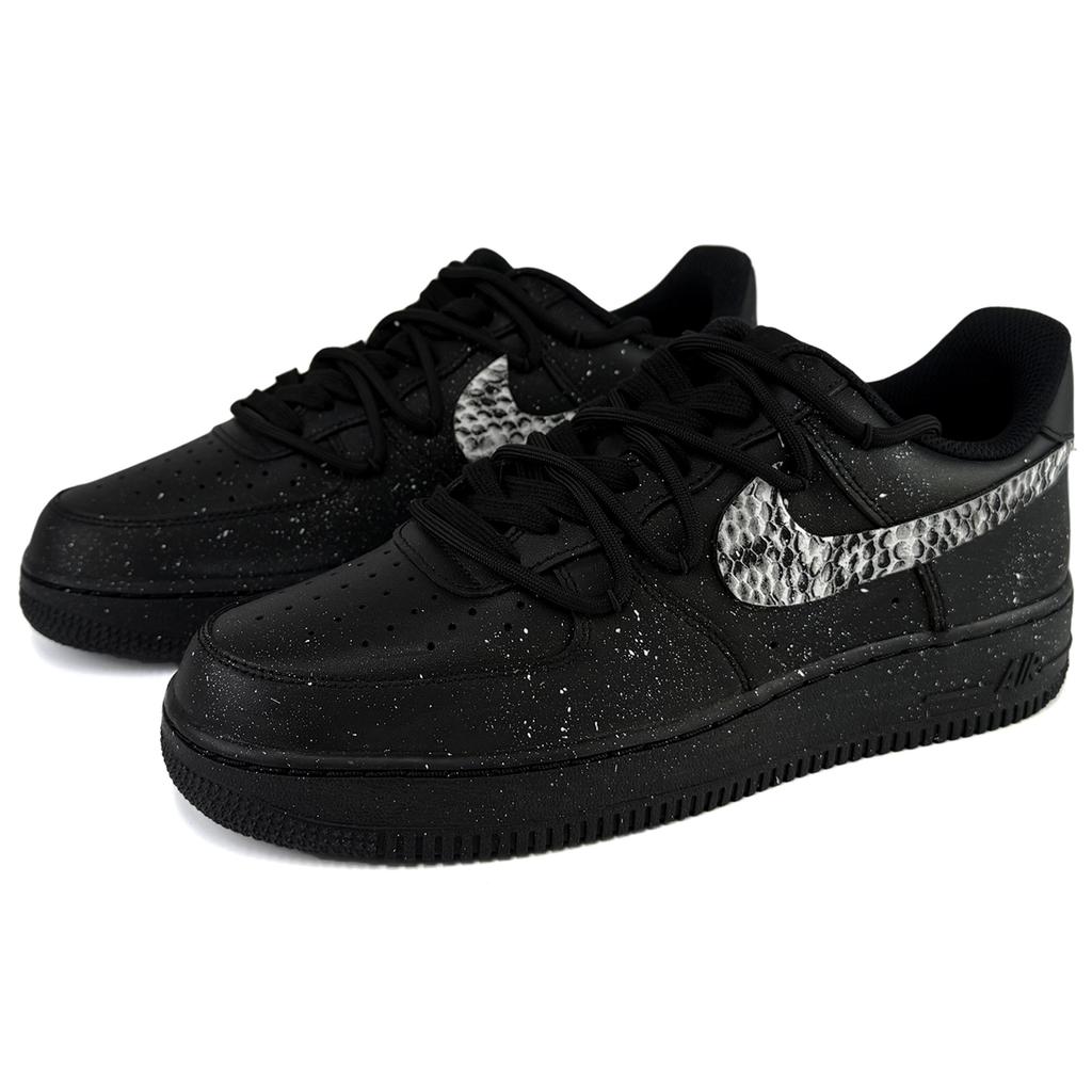 Nike Air Force 1 Coverage Slip Resistant Cushioning Low top Skateboard Shoes Men's Black CW2288-001(Team45-)