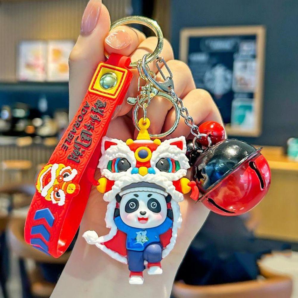 Small Pendants Lion Dance Doll Creative Design Animal Keychain Lion Dance Keychain  Car Keys