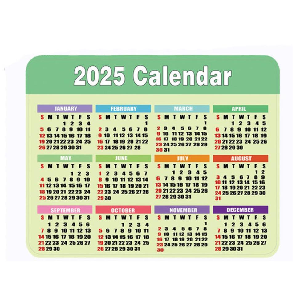 Firkantet 2025 Kalender Musematte Gummi Liten Kontor Musematte Nyttår Musematte Kontorrekvisita
