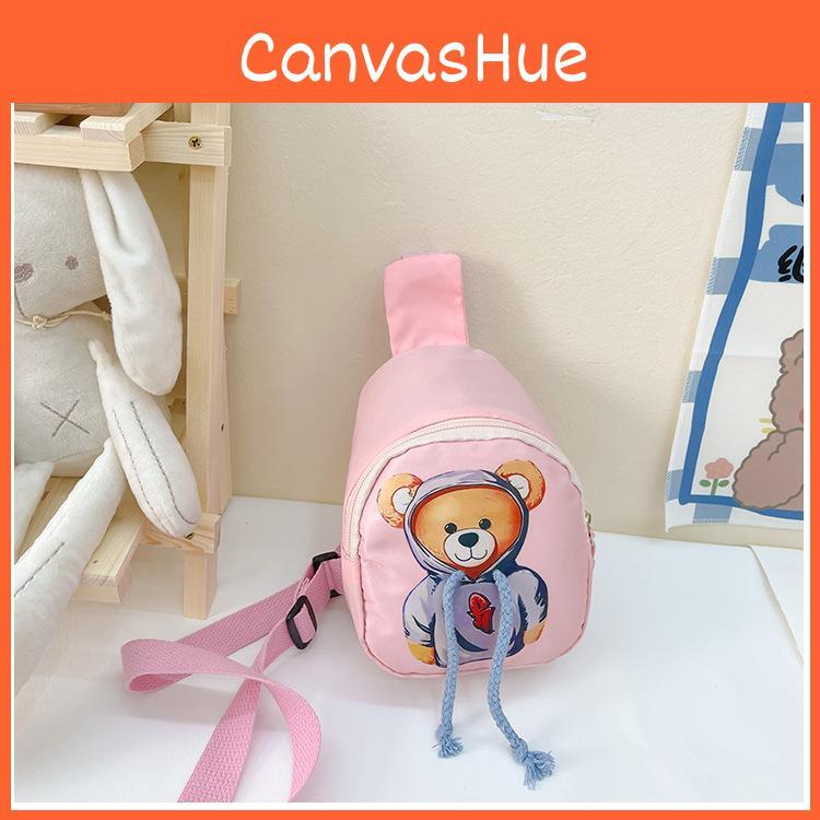 Cartoon Teddy Hoodie Bear Pattern Children Travel Shoulder Bag Oxford Material