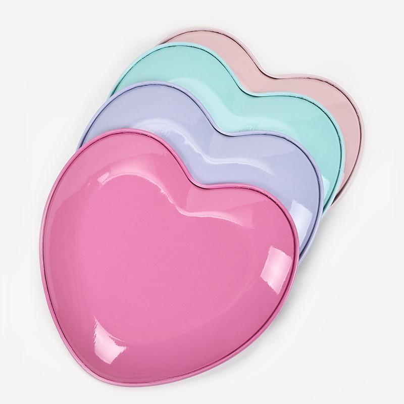 Korean-Style Heart-Shaped Stainless Steel Jewelry & Nail Art Desktop Tray