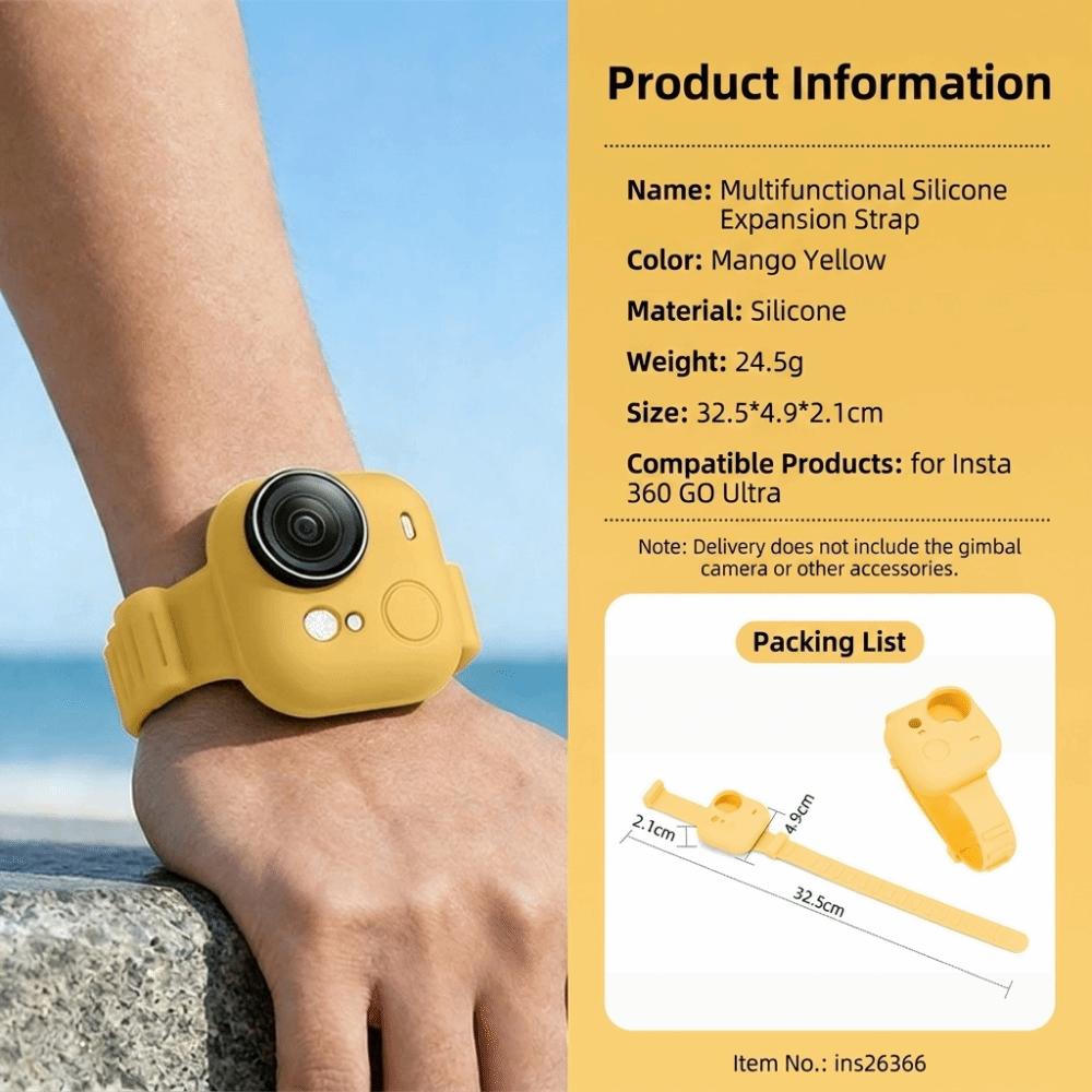 Shockproof Wristband Silicone Sports Camera Accessories for Insta360 GO Ultra Outdoor Activities