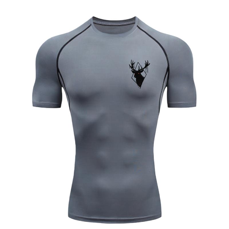 Abstract Print Men's Sports T-Shirt Training Fitness Compression Workout T-Shirt T-Shirt for Men