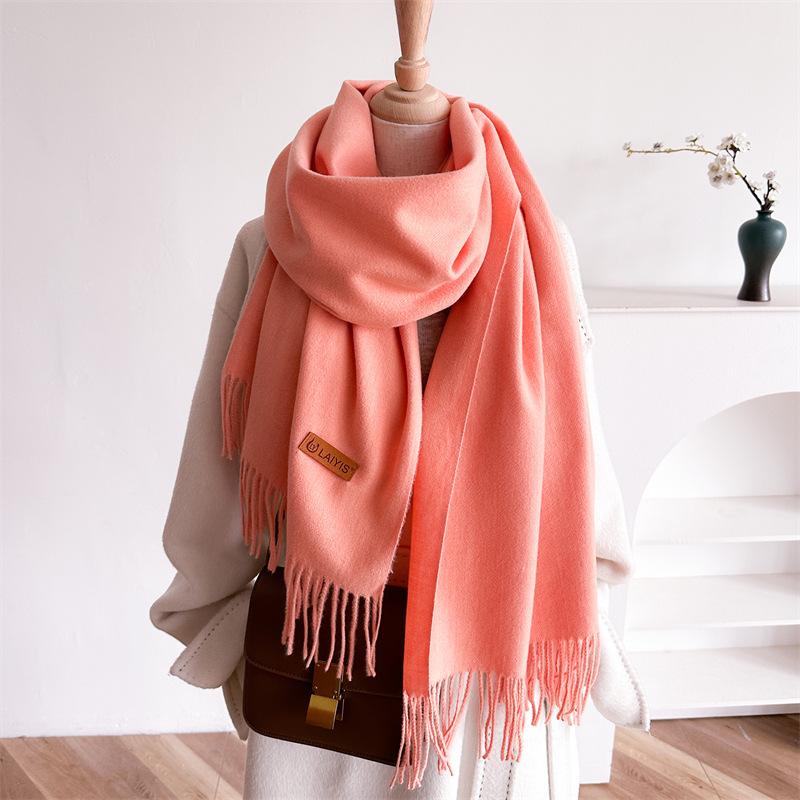 Autumn And Winter  Cashmere Scarf For Women, Solid Color Warm Shawl, Fashion Tassel Scarf, Versatile Scarf