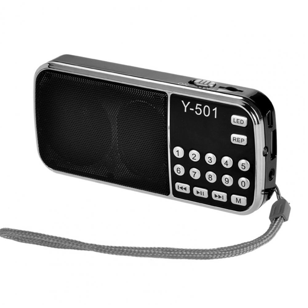 FM Radio LED Flashlight Audio Music Players Speaker Digital Support TF Card USB AUX Portable High Sensitivity Digital Speaker