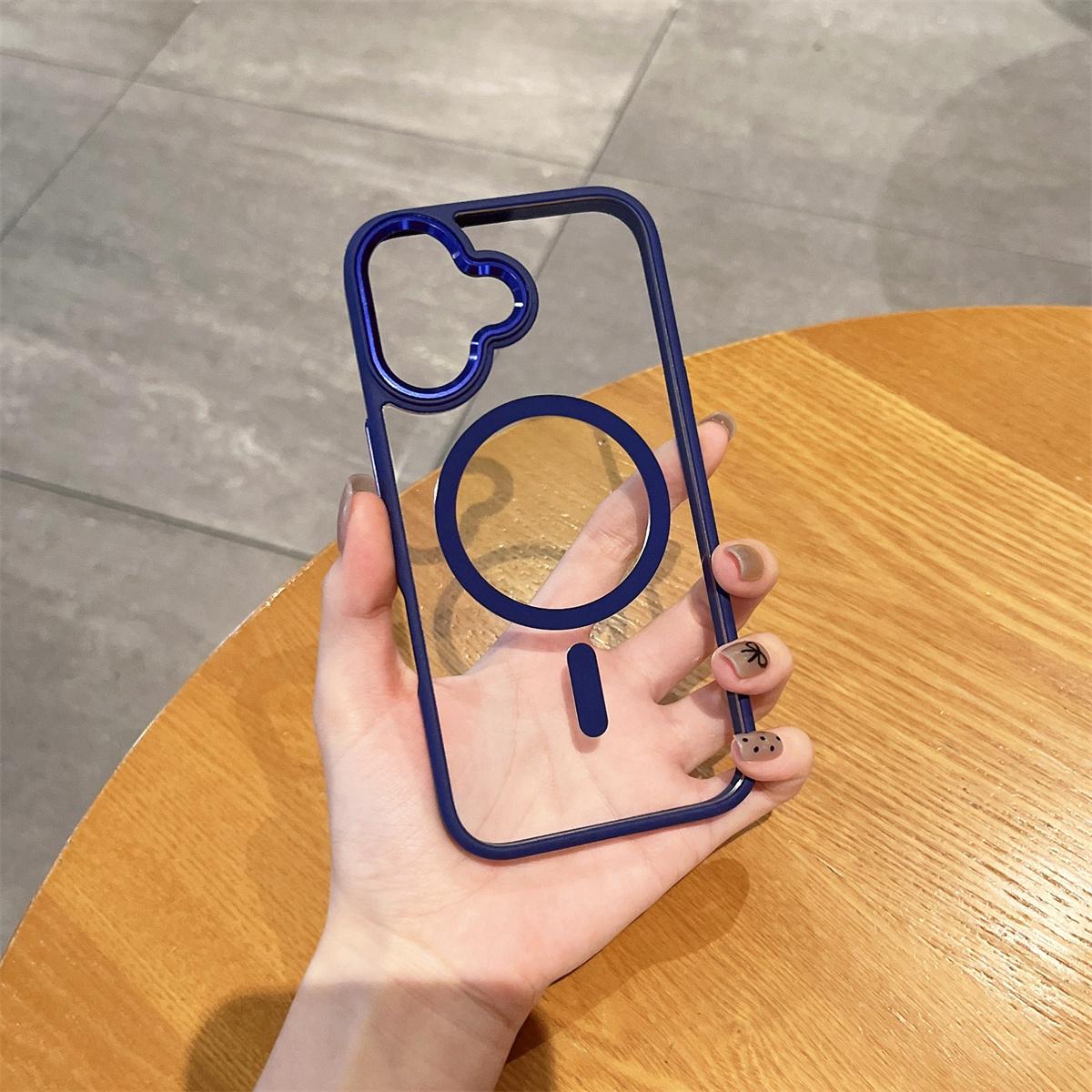 

Luxury Metal Armor For Magsafe Case For For Iphone 16 15 14 Plus 13 12 11 Pro Max Clear Hard Bumper Magnetic Wireless Charger Cover For iphone 16