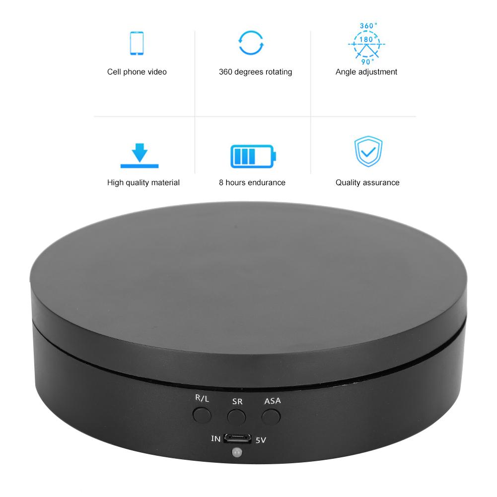 2‑4KG Load Bearing 3 Gears Two Way Rotating Turntable Display Stand for Jewelry Phone Black