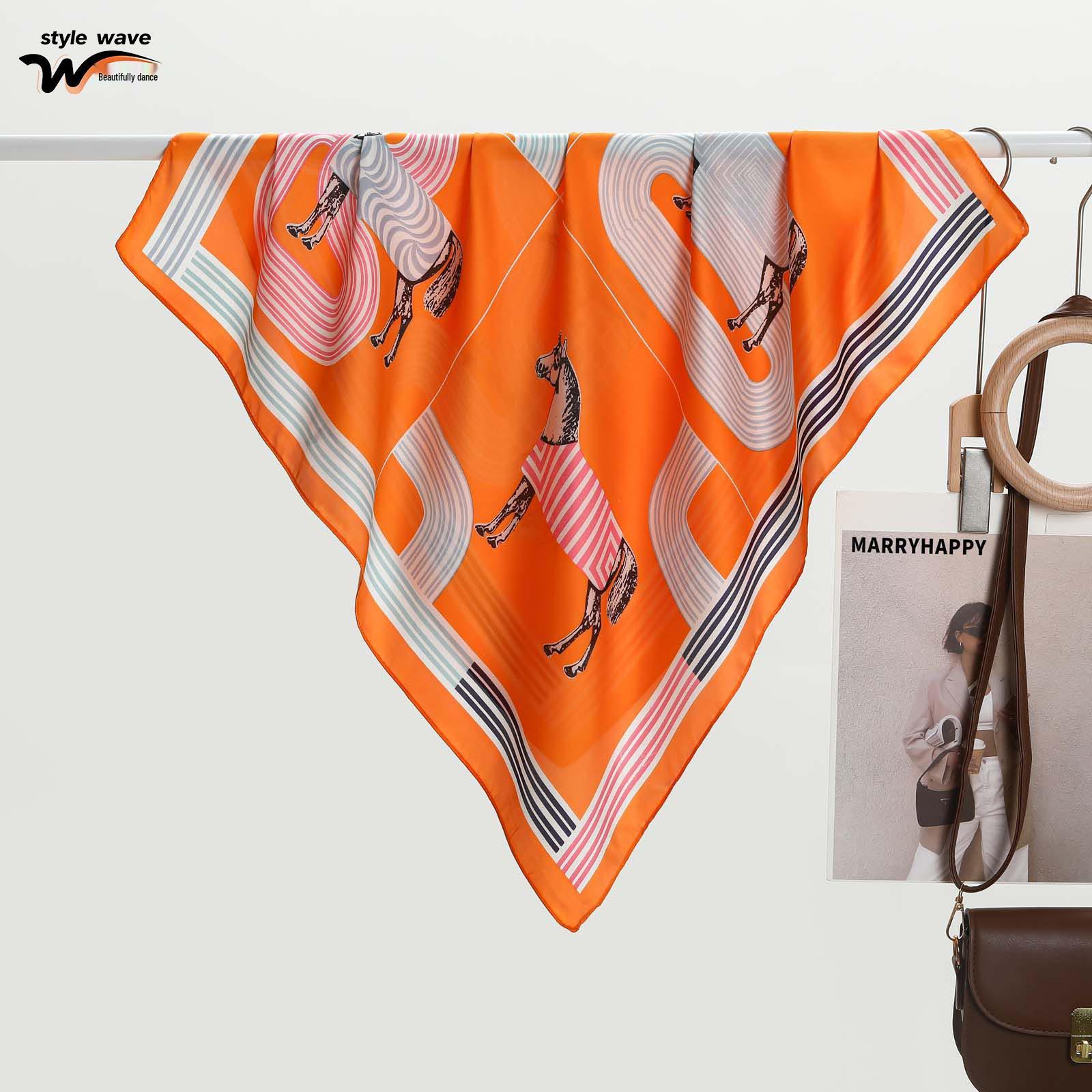 Zebra Striped 70CM Imitation Silk Square Scarf: Women s Spring/Summer Fashion Neck Accessory 70x70CM