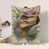 1pc DinoFlora Blanket, Lightweight Flannel Blanket For Sofa, Bed, Travel, Camping, Living Room, Office, Couch, Chair227