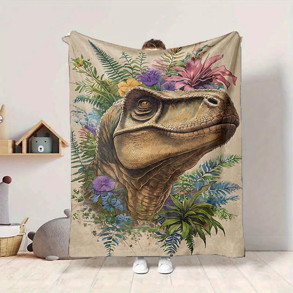

1pc DinoFlora Blanket, Lightweight Flannel Blanket For Sofa, Bed, Travel, Camping, Living Room, Office, Couch, Chair227 130cmx150cm