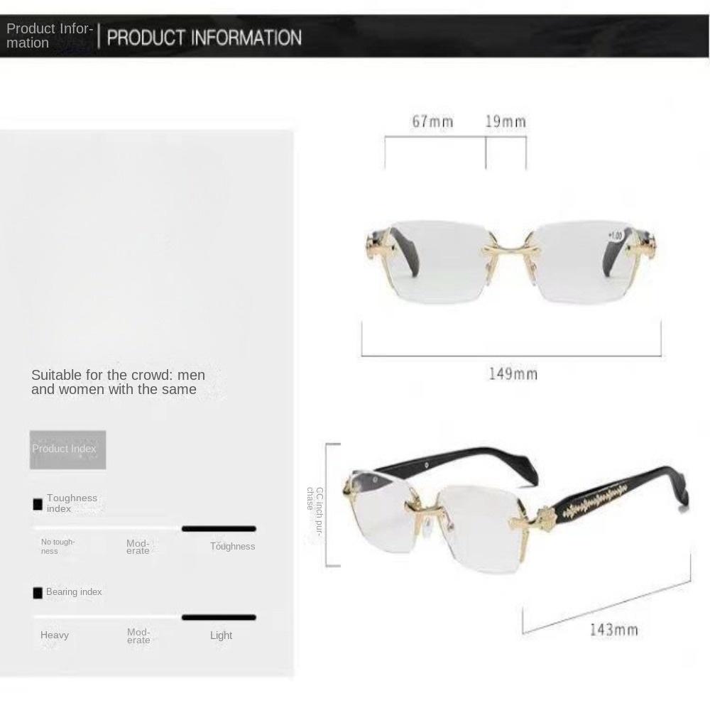 Y2K Vintage Frame Glasses Anti Eyestrain Eye Protection Anti-Blue Light Glasses Metal Travel Eyewear Hinges Eyeglasses