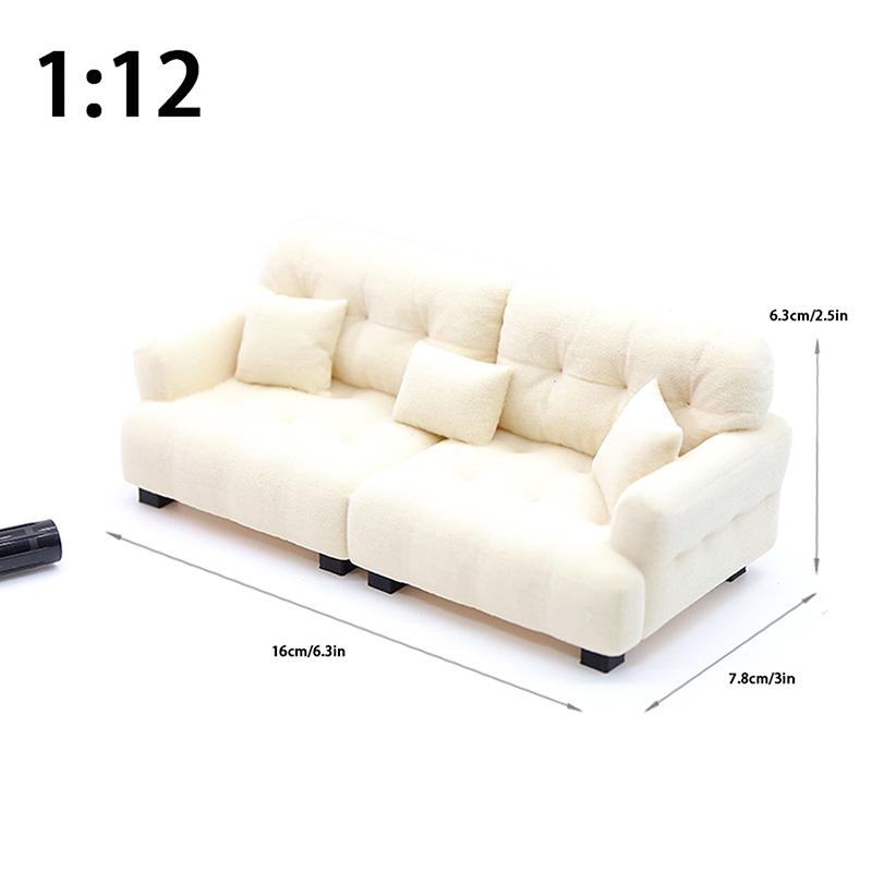 Dollhouse Simulation Flocking Sofa Model Dollhouse Mini Living Room Furniture Decoration Accessories Pretend Play Toys