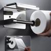 Soporte para papel higiénico de acero inoxidable, estante de pared para baño con repisa para móvil