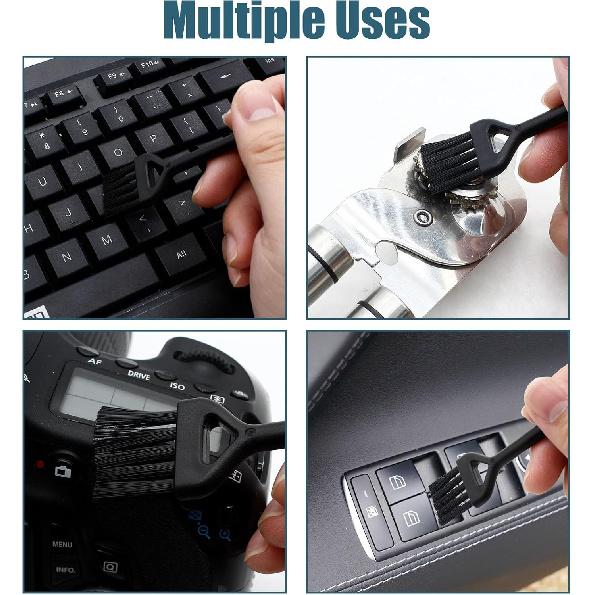 Keyboard Cleaning Brush, 6 Pcs Plastic Handle Nylon Anti Static Brush Kit Fit for Computer Keyboard, Laptop, Phone, Car Interior Detailing Cleaning