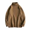 Men's Solid Color Slim Mid-Neck Sweater - Knitted Turtleneck for Autumn/Winter