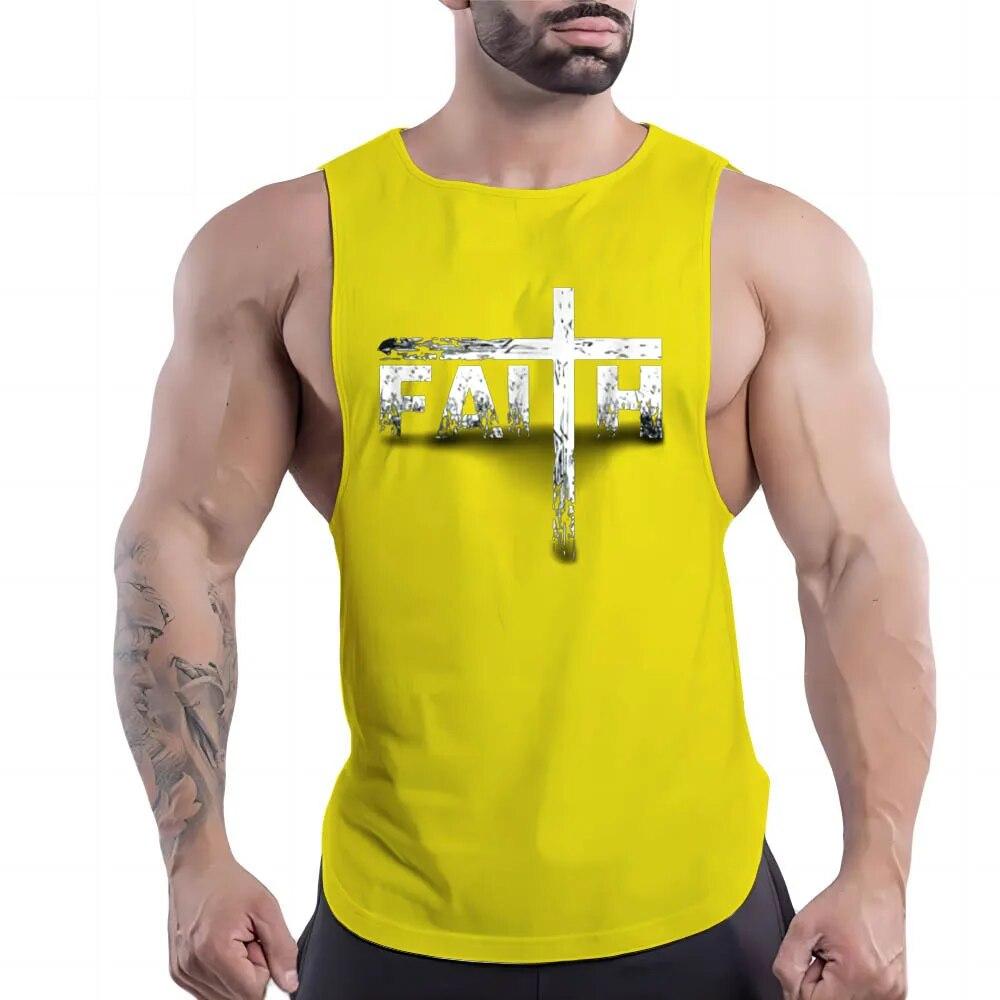 Čtyři roční období Pánská ležérní sportovní vesta s kulatým výstřihem Kreativní abeceda 2D potisk Módní trendy Prodyšné tílko bez rukávů