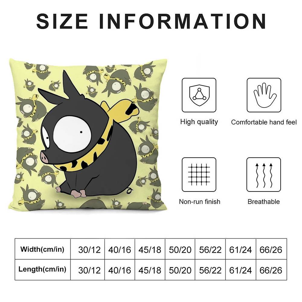 Cartoon R-Ranma1 2 Pillow Case Sofa Living Room Bedroom Double-Sided Printing Square Cushion Nap Time Pillow Case