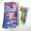 Cute Anime Girls Zipper Pencil Case Large Capacity Stationery Organizer for Students  K-POP Fans