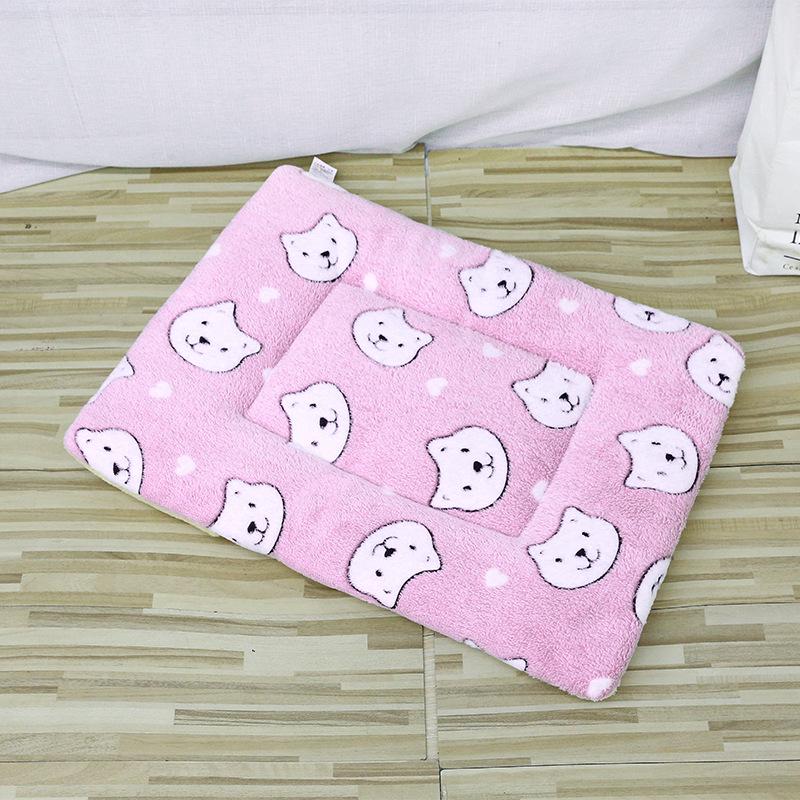 Pat și pernă pluș din fleece coral pentru animale de companie: Covoraș Confortabil pentru Dormit Pisici & Pătură pentru Câini