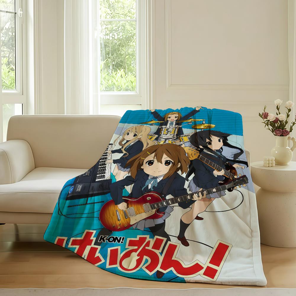 Music anime K K ON! Blanket For Sofa Office Bed Plane Travel Sleep Read Relax Camping Soft And Warm