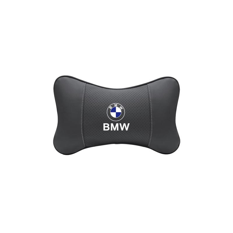 DJSA5 Car Seat Headrest Leather Neck Pillow For BMW Performance F11 G26 E91 F20 E46 E60 E70 E39 E36 Car Interior Accessories Keychain