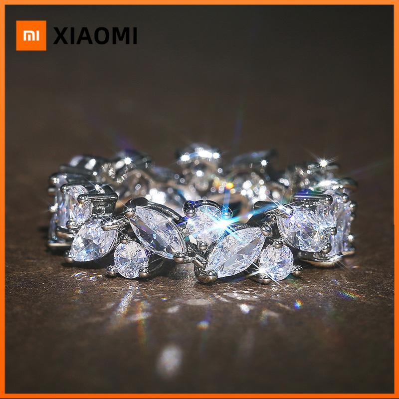 Xiaomi Huitan New Promise Rings for Women Dazzling Cubic Zircon Graceful Lady Accessories Party Gift Trendy Jewelry Wholesale