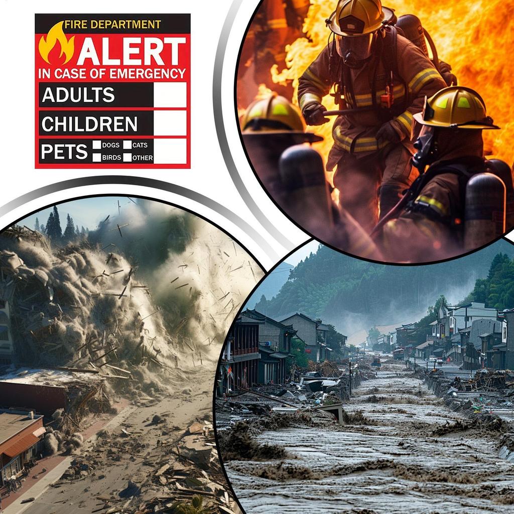 1 Stück Haustier-Alarm Feuerrettungs-Aufkleber, Regensicheres Sicherheits-Dekal für Heimfenster & Türen, Notfall-Haustierrettungs-Schild für Feuerwehrleute
